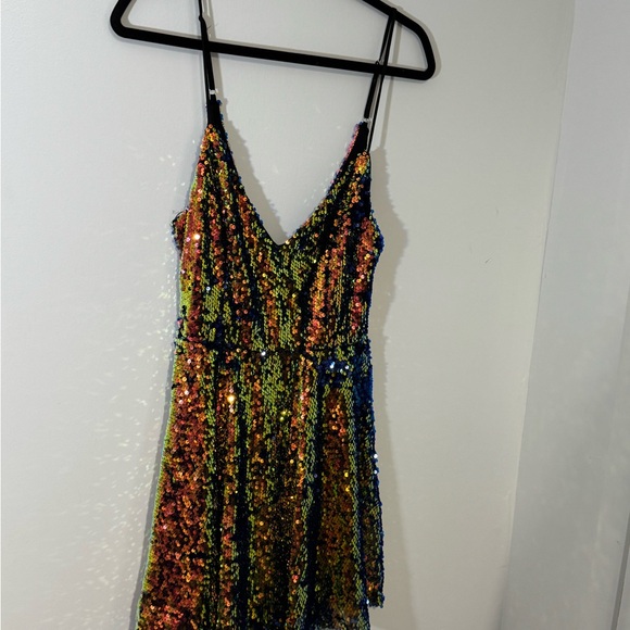 Fashion Nova Black Dress with Multicolor Sequins - Picture 3 of 7